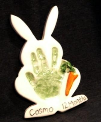 Rabit shape ceramic with imprint